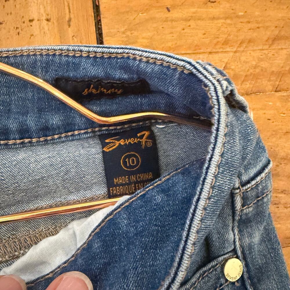 Seven 7 skinny floral embroidered Jean size 10 - Picture 4 of 10